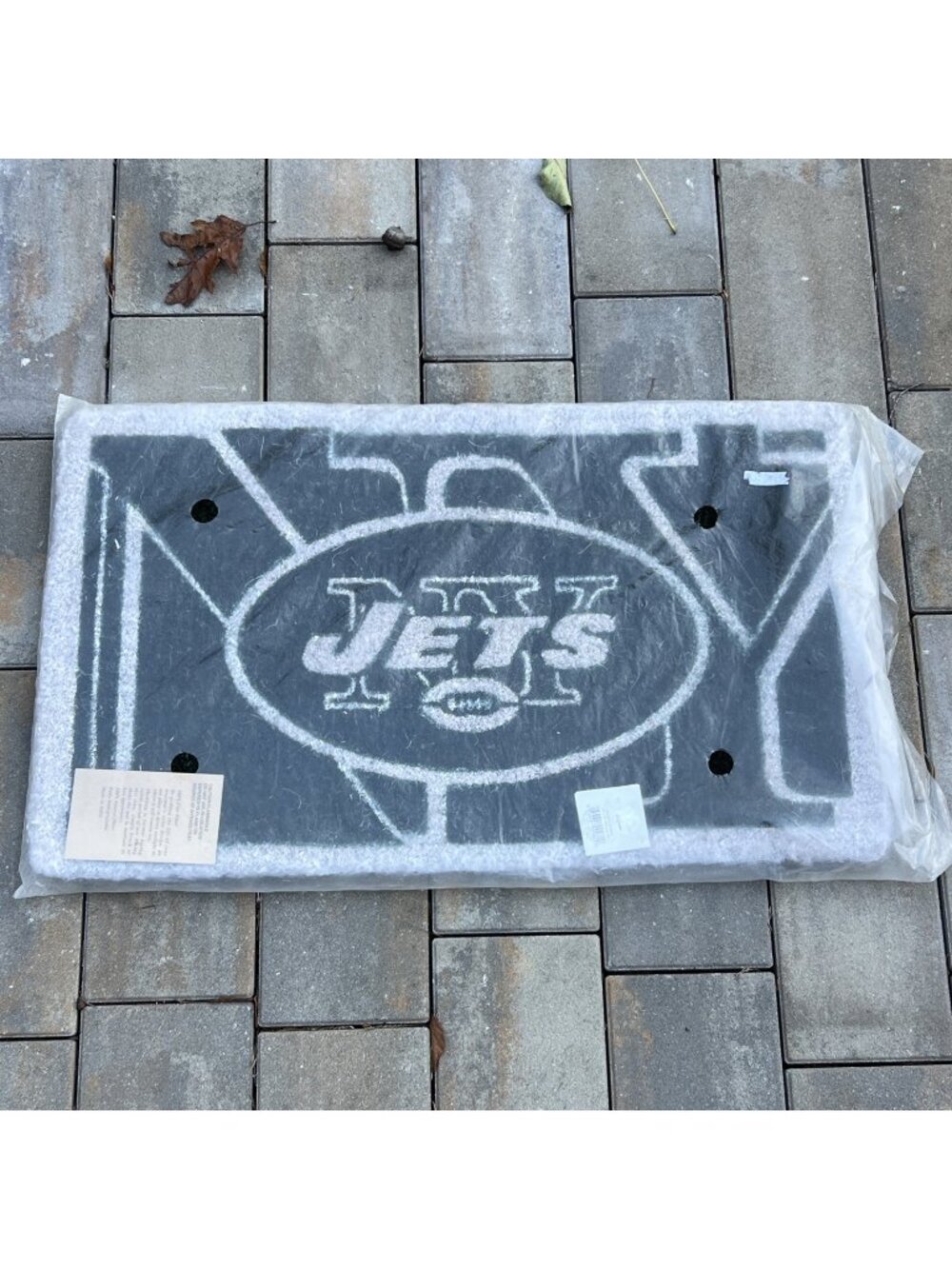 VTG 2002 New York NY Jets NFL Coir Fiber Welcome Door Mat NOS Man Cave 18"x30"
